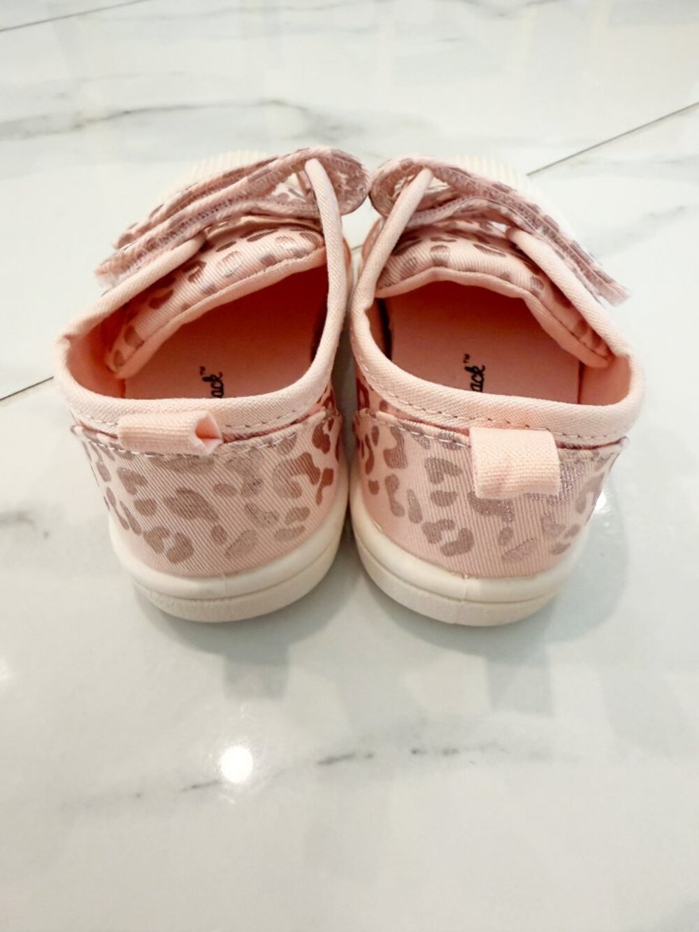 Cat & Jack Pink 7 Toddler Parker Hook and Loop Closure Leopard Print Sneakers - Picture 4 of 8